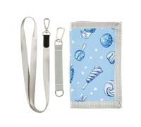 miaozhen Caramelle Glory Blu trifold uomini portafoglio regali cool semplice portafoglio colorato con fermasoldi con cordino billetera tarjetero para hombre, caramelle gloria blu, 1 size