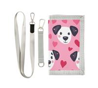 miaozhen Carino Cane San Valentino portafoglio trifold sottile per regalo di compleanno unico portafogli colorati con fermasoldi con cordino billetera para hombre, carino cane San Valentino, 1 size