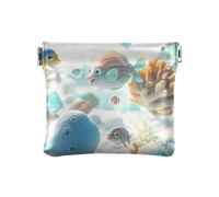 miaozhen Cartone animato Carino Colorato Pesce Corallo Mini Coin Borse Borse Convenienti Gioielli per Signore Guarda Monedas para carro, Carino corallo colorato pesce cartone animato, 1 size
