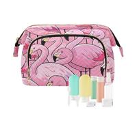 miaozhen Cartone animato Carino Fenicotteri Pesca Sacchetto di Trucco Impermeabile Donne Portafoglio Contanti per Capacità Viaggio Cosmetico monedero chico para monedas, Cartoon carino fenicotteri