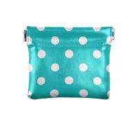 miaozhen Cartone animato Dot Teal Donne Cuoio DELL'UNITÀ di elaborazione Della Borsa Della Moneta Fancy Organizzazione Sacchetti per gli Uomini Donne Vi, Fumetto dot verde acqua, 1 size