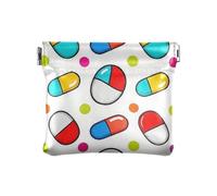 miaozhen Cartone Animato Pillole Colorate Polka Dot Mini Card Holder Portafoglio Portatile Mini Cambiamento Portafoglio Tasca Moneta per le Signore pequenos para, cartone animato, colorito, pillole,