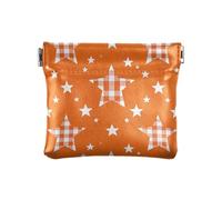 miaozhen Cartoon Arancione Scacchi Plaid Stella Delle Donne di Cuoio Della Moneta Della Borsa Portatile Mini Caso Cosmetico per Gli Uomini Donne Viaggio monedero chico para monedas, Stella scozzese a