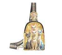 miaozhen Cartoon Cute Devon Rex Cats Realistic Style viaggio fanny pack robusto crossover borse per le donne per pacchetto giorno, cartone animato carino Devon Rex gatti stile realistico, Carino