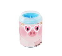 miaozhen Cartoon Cute Pink Pig riutilizzabile fango Paw Clean Station con spazzola in silicone morbido piedi spazzola da bagno per cani e gatti di piccola taglia media cepillos para Perros
