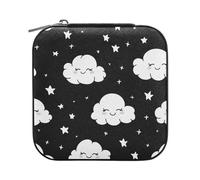miaozhen Cartoon Happy White Cloud Black Jewelry Storage box Piccolo Viaggio Jewelry Organizer (utente) Portatile per le Donne