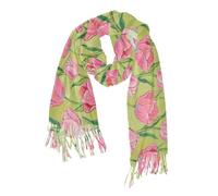 miaozhen cashmere alla moda sentire sciarpe da donna inverno per cena festa rosa tulipani pittura a olio bufandas para mujer para frio