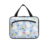 miaozhen Childish Fun Cartoon Animals Bunny borsa da appendere per articoli da toeletta con gancio, design espandibile per papà bolsa para guardar maquillaje L, divertimento infantile cartone animato