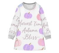 miaozhen Ciao Autunno Autunno Zucca Bianco Del Bambino Della Ragazza Del Ringraziamento Vestito Bambini, Hello Autunno Autunno Zucca Bianco, 1-2 Years