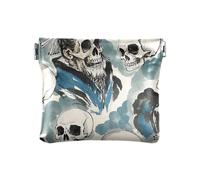 miaozhen Cinese Antico Poeta Teschio Mini Portafoglio Della Borsa Comodo Gioielli per Signore billetera para, Teschio poeta antico cinese, 1 size