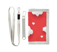 miaozhen Cloud Heart San Valentino trifold portafoglio sottile regali cool Trendy robusto portafoglio carta di credito con cordino billetera tarjetero para hombre, nuvola, cuore, San Valentino, 1 size