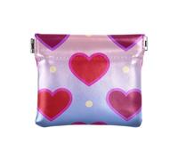 miaozhen Colorato Gradiente Cuore Neon Bianco Dot Donna Piccolo Cuoio Portamonete Fancy Cambiamento Borsa con Chiusura per Uomini Donne Viaggio monedero chico para monedas, Cuore sfumato colorato neon