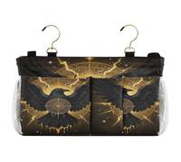 miaozhen Comodino Caddy Scrivania Appeso Organizer Bag per sponde letto stile nordico Uccello Nero Oro organizadores de sabanas