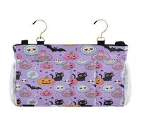 miaozhen Comodino Caddy Storage Organizer Hanging Bag per lettino per TV Telecomando, Telefoni, Riviste, Tablet, Accessori Vintage Witchy Magical Halloween Viola contenedores para organizar