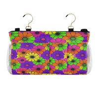 miaozhen Comodino sacchetto organizzatore laterale letto organizzatore appeso tasca borsa per casa, dormitorio, castello floreale margherita fiori giardiniere organizzatore estivo colgante para cama