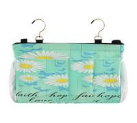 miaozhen Comodino Storage Caddy Comodino Caddy Storage Bag per la casa, Dormitorio, Letto a castello Fede Speranza Amore Daisy Farfalla Legno organizador de mesa noche
