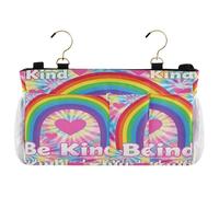miaozhen Comodino Storage Caddy Per Dormitorio Sacchetto di Immagazzinaggio Dormitorio Letto per Letto Rails Be Kind Tie Dye Arcobaleno sac de rangement