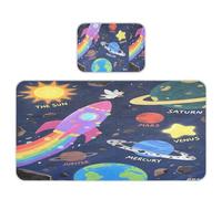 miaozhen coprimaterasso per bambini di raffreddamento 28 "x 52" lavabile Cartoon Planet Space Solar System Dark Blue culla materasso pad per neonati e bambini