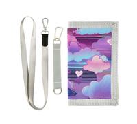 miaozhen Cuori Nuvole Vapor Wave Style Blu Viola portafogli tasca per le donne cool casual portafogli tasca con cordino carteras para hombre