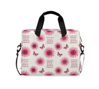 miaozhen Custodia per computer portatile da 15 a 16 pollici, elegante custodia per computer Blessed by God Loved by Pink Sunflower valigetta per computer con cerniera per viaggi di lavoro