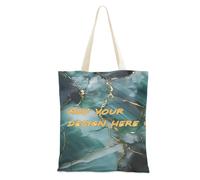 miaozhen Custom Canvas Tote Bag Lusso Marmo Verde Oro Personalizzabile Canvas Tote Bags Bulk per Viaggio