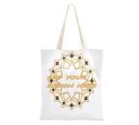 miaozhen Custom Canvas Tote Bag Oro di Lusso Petali di Fiore Nero Modello Personalizzabile Cotone Tote Bags per Amico
