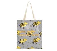 miaozhen Custom Canvas Tote Cute Animal Skating Black Stars Gray personalizzabile Tessuto Tote Bag per Dail