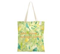 miaozhen Custom Medium Canvas Tote Cartoon Bird Quaglia Verde Estate personalizzabile DIY Tote Bag per il compleanno