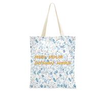 miaozhen Custom Tote Bag Canvas Light Blue Small Floral Patterns personalizzabili Canvas Shopping Tote Bags per il viaggio