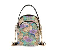 miaozhen Cute Bunny Rabbit in Flowers Blooming Stained Glass Easter_00001_00002 (2) tracolla trapuntata alla moda con multi tasche borse da donna per viaggio bolso cruzado para mujer