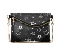 miaozhen Delle donne PU Leather Clutch Borse Elegante Sera Borsa per il Partito Nero Argento Stella bolsos negros para mujer