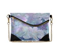 miaozhen Delle donne PU Leather Clutch Borse Eleganti Borse E Borse per Viaggio Dreamy Flowers Viola Blu bolso para mujer
