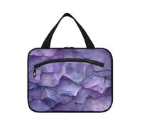 miaozhen Design architettonico Ametista Texture Viola appeso oggetti personali borsa da viaggio con gancio, design espandibile per adulti estuche para maquillaje L, disegno architettonico Ametista