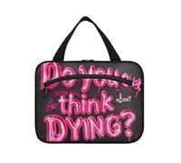 miaozhen Do You Think About Dying appeso borse da viaggio per donna articoli da toeletta con gancio, designer unisex per le donne estuches para maquillaje L, pensi di morire, moderno