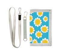 miaozhen Donut Camomilla Polka Dot Montage trifold portafoglio carta di credito per donna cool robusto portafoglio con cordino billetera para hombre, Donut Camomilla pois montaggio, 1 size