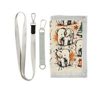 miaozhen Doodle White Elephant Arancione e Nero Natale trifold portafoglio per gli uomini regali per giovani pop portafoglio colorato uomini con cordino cartera para hombre