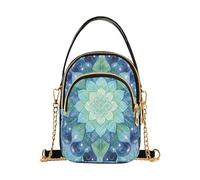 miaozhen Dreamy blu e verde Datura Flowers borsa a tracolla in pelle alla moda con multi tasche borse a mano per le donne per viaggiare bolso cruzado para mujer