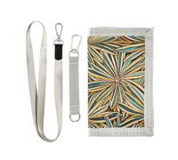 miaozhen Elegante foglia d'oro verde trifold tri fold portafoglio per viaggio unico colorato titolare della carta portafoglio per gli uomini con cordino cartera para hombre, Elegante foglia oro verde