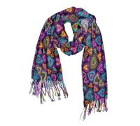 miaozhen Essentials cashmere feel sciarpa per le donne freddo per l'autunno Cuori colorati Cartoon chal para mujer elegantes invierno