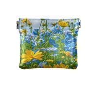 miaozhen Estate Blu Cielo Giallo Margherite Donne Uomini Portamonete In Pelle Monili Unici Monedero Chico para monedas, Margherite gialle cielo blu estate, 1 size