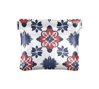 miaozhen Europa Liberty Modello Rosso Blu Delle Donne DELL'UNITÀ di elaborazione Della Borsa Della Moneta di Cuoio Impermeabile Titolare di Carta, Europa liberty modello rosso blu, 1 size