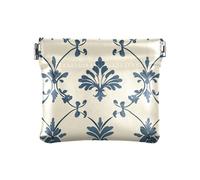 miaozhen Europa Palmette modello beige blu borse cosmetiche per la borsa gioielli impermeabili per le signore monedero para mujer pequeno, Europa palmette pattern beige blu, 1 size