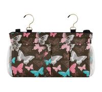 miaozhen Finti Glitter Paillettes Bow Brown Comodino Caddy Sedia a Dondolo Borsa di Stoccaggio per Letto Rails organizador para la cama