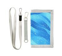 miaozhen Fiocco di neve Blue Wave trifold portafoglio sottile per gli uomini per le donne pop portafoglio colorato con clip di denaro con cordino cartera para hombre, Fiocco di neve onda blu, 1 size