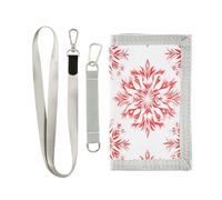 miaozhen Floreale Tradizionale Nordic San Valentino trifold clip portafoglio per gli uomini per le donne minimalista leggero tri fold portafoglio con cordino carteras para hombre, floreale