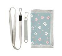 miaozhen Flowers Spring Little Fresh portafoglio da uomo trifold per le donne fresco robusto supporto con fermasoldi con cordino billetera tarjetero para hombre, fiori primavera poco freschi, 1 size