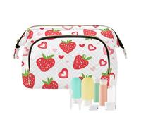 miaozhen Fragola Country Style Borsa Cosmetica San Valentino Per Le Donne Essenziali Donne Portafoglio Contanti per Card Key Organizzatori monedero chico para monedas, Fragola Stile country San