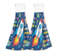 miaozhen Fun Space Ship Moon asciugamani decorativi da barhroom testa a piedi asciugamani 2 Pz toalla de mano