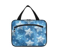 miaozhen Genesis Stars Sky Blue Hanging Travel Makeup Bag grande con gancio, designer moda per viaggio essenziale cartera para maquillaje L, Genesis Stelle Blu Cielo, moderno