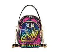 miaozhen Gli amanti Tarocchi Carta Goth Scheletri alla moda viaggio borsa a tracolla con multi tasche borsa a mano per la festa della mamma bolso cruzado para mujer